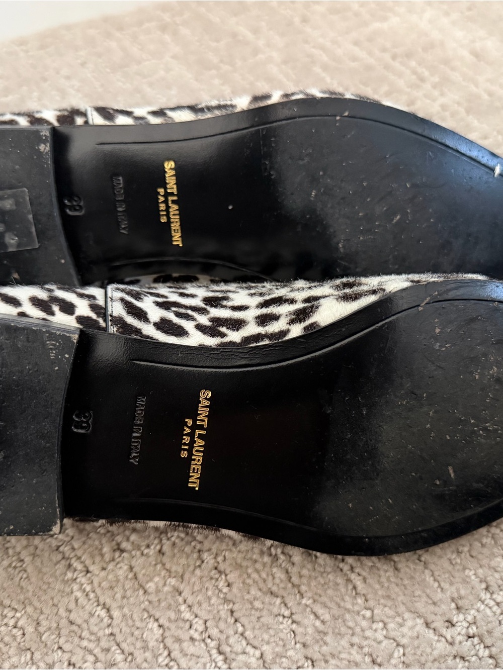 Saint Laurent Pony hair leopard Oxfords - Black and Cream - Picture 8 of 9